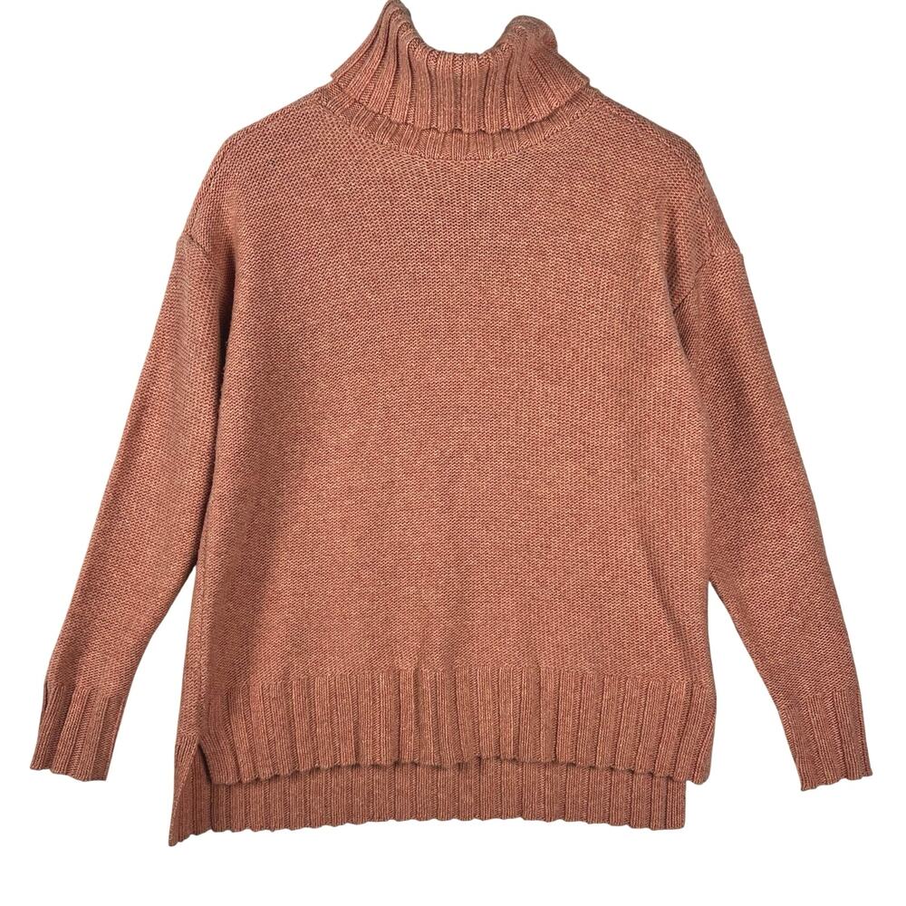 Toad & Co “Audrey T Neck” Wool Blend Sweater Women's SZ M Peach Colorway EUC